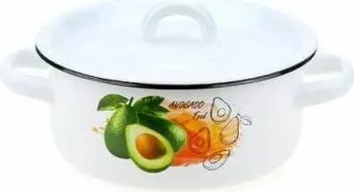 Produktbild von AVOCADO Emaille Kochtopf Topf 1,5 Liter ca 17,5 cm Durchmesser / Retro Nostalgie Geschirr