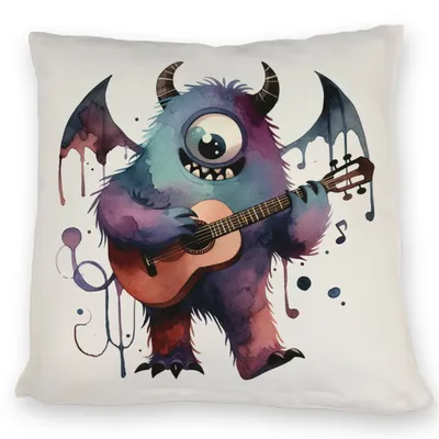 Produktbild von Niedliches Monster mit Gitarre Kissen