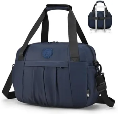 Produktbild von PromoHome® Faltbare Handgepäcktasche 40x30x15cm - Wasserdicht und Leichtgewicht mit Extrataschen "Blau"
