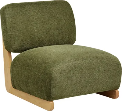 Obrázek produktu pro BELIANI Křeslo zelené látkové čalouněné masivní dřevěné nohy retro styl tradiční design obývací pokoj