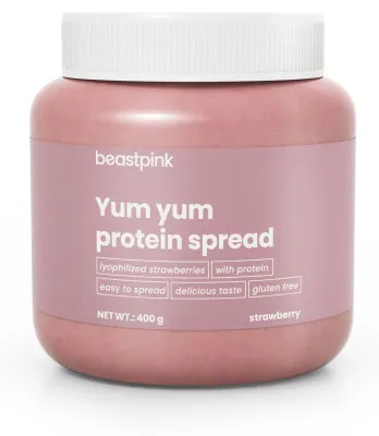 Produktbild von GymBeam - Yum Yum Proteinaufstrich - BeastPink, 400 g, Erdbeere