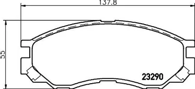 Produktbild von HELLA Bremsbeläge Satz Vorne Bremsklötze für MITSUBISHI L 200 / Triton Pickup (KAT, KBT) 8DB 355 017-271
