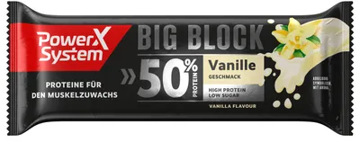 Produktbild von Power System | Protein Big Block | 50 % Eiweiss | Vanille |1 x 100 g