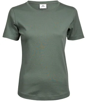 Produktbild von Tee Jays Damen Interlock T-Shirt, Rundhalsausschnitt, Kurzarm FK910 (XL) (Blattgrün)
