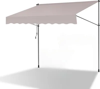 Produktbild von Faziango Klemmmarkise mit Handkurbel, 250x120cm Balkonmarkise, UV-beständig 50+ höhenverstellbar Sonnenschutz ohne Bohren für Terrasse und Balkon Beige