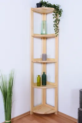Produktbild von Regal, Küchenregal, Wohnzimmerregal, Bücherregal - 40 cm breit, Kiefer Holz-Massiv, Farbe: Natur