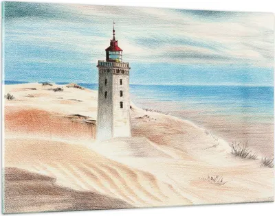 Produktbild von Bilder auf glas - Einteilig - Laterne Meer Bild - 120x80cm - Glasbilder - Wandbilder - Bilder - zum Aufhängen bereit - Wanddekoration aus Glas - Glas Bilder - Wandbild auf Glas - GAA120x80-4764