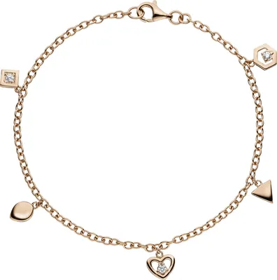 Produktbild von JOBO Armband 925 Sterling Silber rotgold vergoldet 3 Zirkonia 19 cm