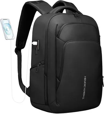 Produktbild von PolkaHome® 17,3 Zoll Laptop Rucksack für Herren Damen mit USB Ladeanschluss, 24-28L Reise Rucksack