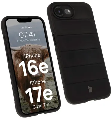 Produktbild von Robuste Handyhülle für iPhone 17e / 16e, Bizon Case Tur, Schwarz