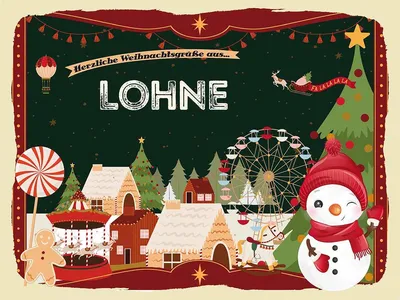 Produktbild von vianmo Holzschild 30x40 cm Weihnachtsgrüße aus Lohne Weihnachten Fest