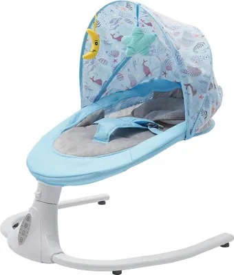 Produktbild von Elektrische Babyschaukel - S-Y608 - Fernbedienung - Bluetooth-Musik - 4 Verstellbare Geschwindigkeiten - Tragkraft 20 kg - Alter 0–12 Monate - Blau