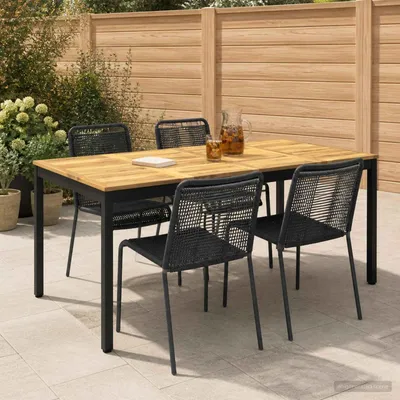 Produktbild von Möbel Gartentisch Weiß und Schwarz 180 x 88,5 x 75 cm - Gartentische &23993