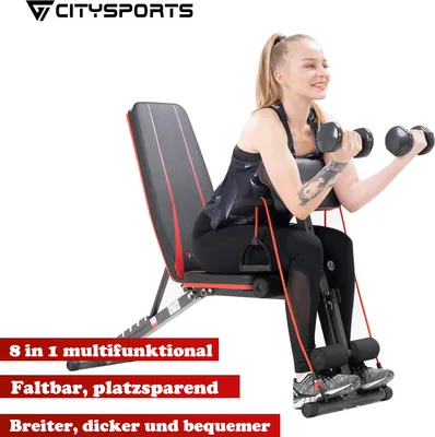 Produktbild von CITYSPORTS Hantelbänke klappbare, Hantelbank, Multifunktion Schrägbank mit Verstellsystem, Flachbank für Ganzkörpertraining Fitness Bench für Training zu Hause