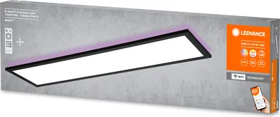 The image shows the retail packaging for a LEDVANCE SMART+ Planon Plus LED Panel.