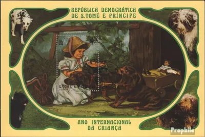 Produktbild von Briefmarken Sao Tome e Principe 1981 Mi Block76A (kompl.Ausg.) gestempelt Hundegemälde