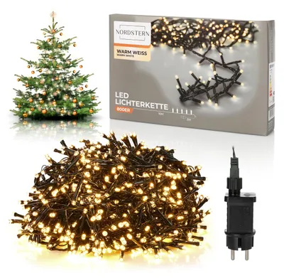 Productafbeelding van Lichtsnoer, 800 leds, warmwit, kerstboomverlichting, decoratieve verlichting voor binnen en buiten, met stekker, 16 m