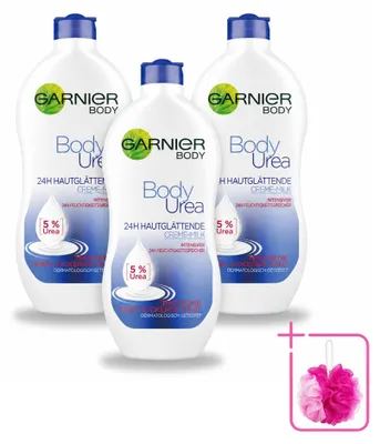 Produktbild von 3 x Garnier Body Urea Glättende Bodylotion mit Karitébutter 400 ml - Sparpackung - 3 Stücke