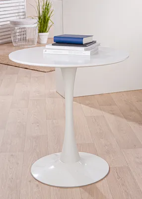 Produktbild von Gilde Tisch, rund, MDF, Metall, weiß, VE 1, H. 72,5 cm, D. 70 cm Höhe: 72.50 cm Durchmesser: 70.00 cm 56118