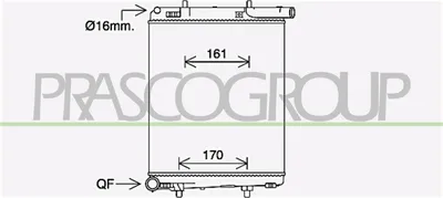 Produktbild von PRASCO CI304R002 Kühler Wasserkühler Motorkühler passend für PEUGEOT 2008 Kombi (CU) 207 (WA, WC) 208 I Schrägheck (CA, CC) 207 SW (WK) für CITROËN