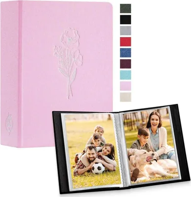 Produktbild von Fotoalbum 10x15cm 50 Taschen Leinen Einsteckalbum Rosa 2er Pack