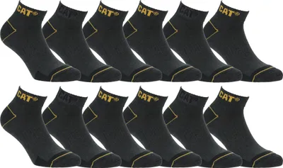 Produktbild von Caterpillar 12 Paar Socken / Arbeitssocken / Arbeitssneaker Knöchelhöhe Verstärkte Spitze Ferse Grau43-46