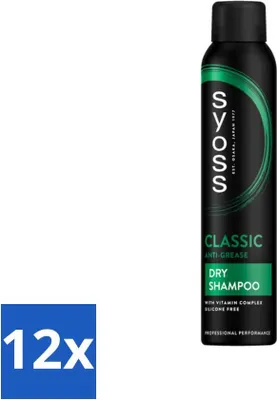 Image de Shampooing sec SYOSS AntiGrease - Shampooing - Styling longue durée - 200 ml - Pack avantage - 12 pièces