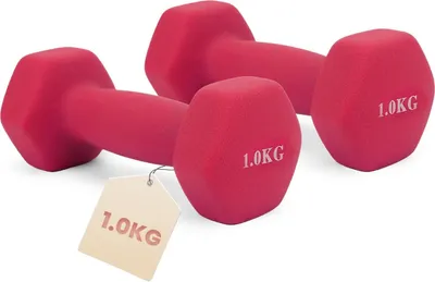 Produktbild von Neopren Hanteln Set, Vinylbeschichteten Kurzhanteln 2er Set Gewichte Hantel 1 Bis 5 Kg, Ideal Für Fitness Training Frauen, Yoga Pilates Und