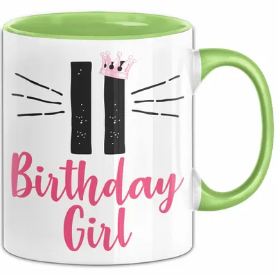 Immagine prodotto di Tazza "Birthday Girl" - Regalo per ragazza per l'undicesimo compleanno - Divertente (verde)