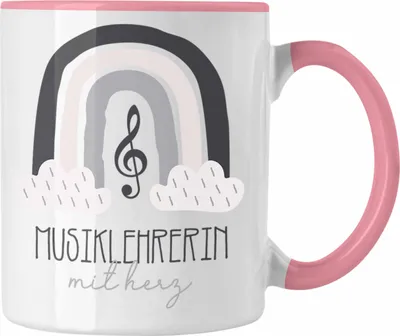 Produktbild von Trendation - Musiklehrerin Tasse Geschenk Danke Kaffeetassse Geschenkidee für XXXMusiklehrerinmit Herz Spruch (Rosa)