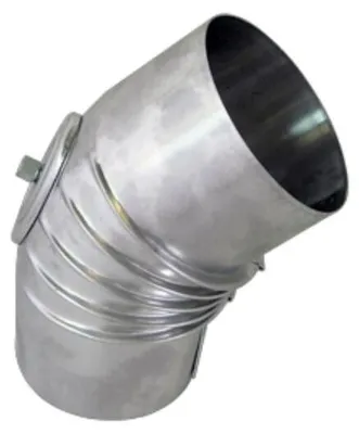 Produktbild von Bertrams Alu Bogen 14BG45-110KV 45°, Ø 110 x 1 mm, gerippt, mit Kontrollverschluss