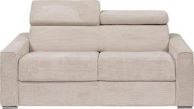 Produktbild von Express 3-Sitzer Schlafsofa in beigefarbenem Cord - Liegefläche 140 cm - Matratze 22 cm - VIZIR