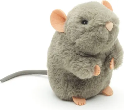 Produktbild von Kuscheltier Maus grau sitzend 15 cm Plüschmaus