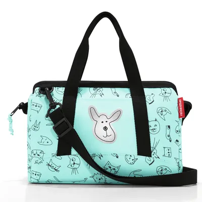 Produktbild von reisenthel allrounder XS kids, Reisetasche, Sporttasche, Schultertasche, Doktortasche, Tasche, Polyestergewebe, Cats And Dogs, Mint, 5 L, IQ4062
