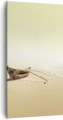 Produktbild von Bild auf Leinwand - Leinwandbild - Einteilig - £ódŸ Wrack Meer - 55x100cm - Wand Bild - Wanddeko - Wandbilder - Leinwanddruck - Bilder - Wanddekoration - Leinwand bilder - Wandbild - PA55x100-5123