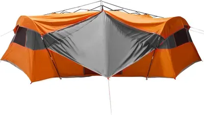 Obrázok produktu pre vidaXL Stan s predstanom, sivý a oranžový, 520 x 520 x 190 cm, materiál: taft