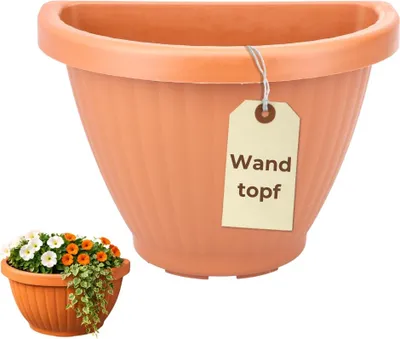 Produktbild von Blumentopf Wand Wandvase Wandblumentopf Blumentopf Wandmontage Pflanzen Wandhalterung Wandtopf für Draußen Blumentöpfe zum Aufhängen Wandvasen Wandgefäß Terracotta