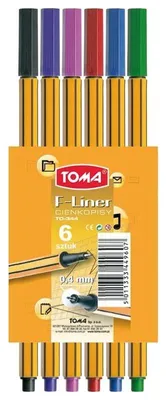 Produktbild von Fineliner F-Liner 0,4 Mm 6 Farben To-344 9607