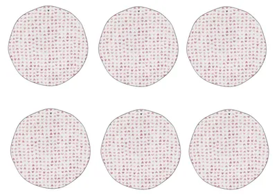 Produktbild von 6er Set Frühstücksteller Hearts all over weiß rosa D. 23cm Bastion Collections