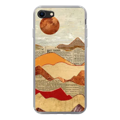 Produktbild von MuchoWow® Handyhülle Schutzhülle Hülle für iPhone SE 2020 Vintage - Zeitung - Marmor Silikon Softcase Handy Hülle - Kartenbesitzer