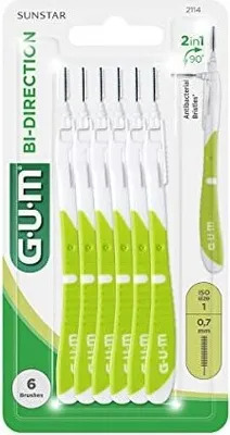 Produktbild von GUM Bidirektionale Interdentalbürsten 0,7 mm 6 Stück