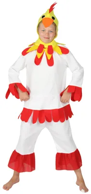 Produktbild von Hühnerkostüm für Kinder in Weiß, 3-teilig, Größe:98/104