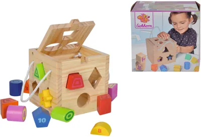 Immagine prodotto di Eichhorn Steckwürfel, Motorikspiel, Steckbausteine, Spielzeug, Holz, 100002092