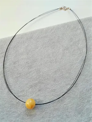 Obrázok produktu pre Mliečnožltý jantárový náhrdelník z korálikov 18 mm