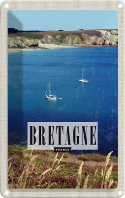 Produktbild von vianmo Blechschild 18x12 cm Bretagne FrancePoster Bildmotiv Reisemotiv Abenteuer Reisen Urlaub