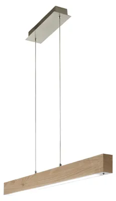 Image de Suspension Led Badia 43 W 4320 Lm 3000 K, Structure En Métal Et Chêne, Intensité Variable, Design Moderne, Longueur 110 Cm, Classe 1