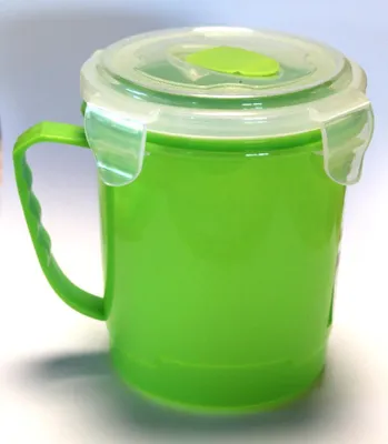 Produktbild von Suppenbecher 600 ml Mikrowelle mit Clickdeckel und Ventil -GRÜN
