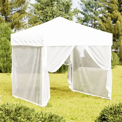 Produktbild von Möbel Partyzelt Faltbar mit Seitenwänden Weiß 2x2 m - Faltpavillon 93510