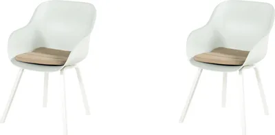 Produktbild von Hartman Le Soleil Element Dining Stuhl weiß inkl. SEAQUAL Sitzkissen taupe