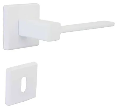 Imagen del producto de Manija de puerta interior (juego) de zamak con acabado blanco brillante